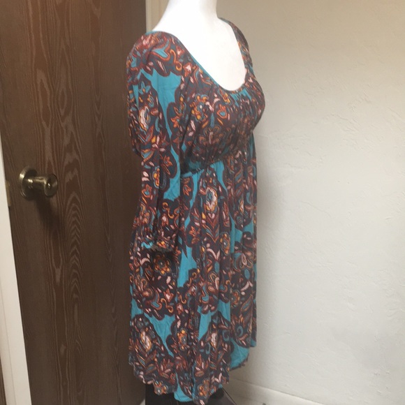 3 quarter sleeve Paisley print dress - Picture 3 of 5